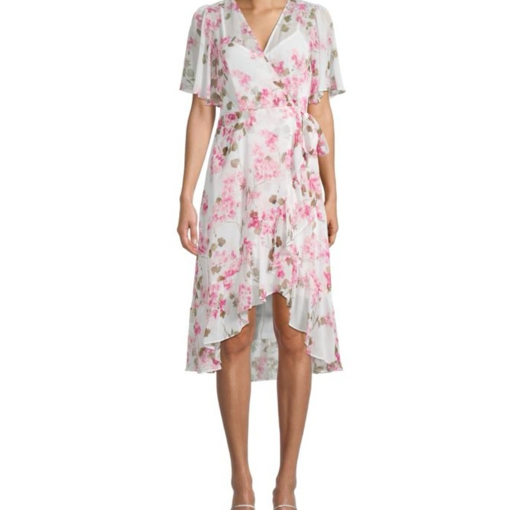 Calvin Klein Floral Faux Wrap Dress